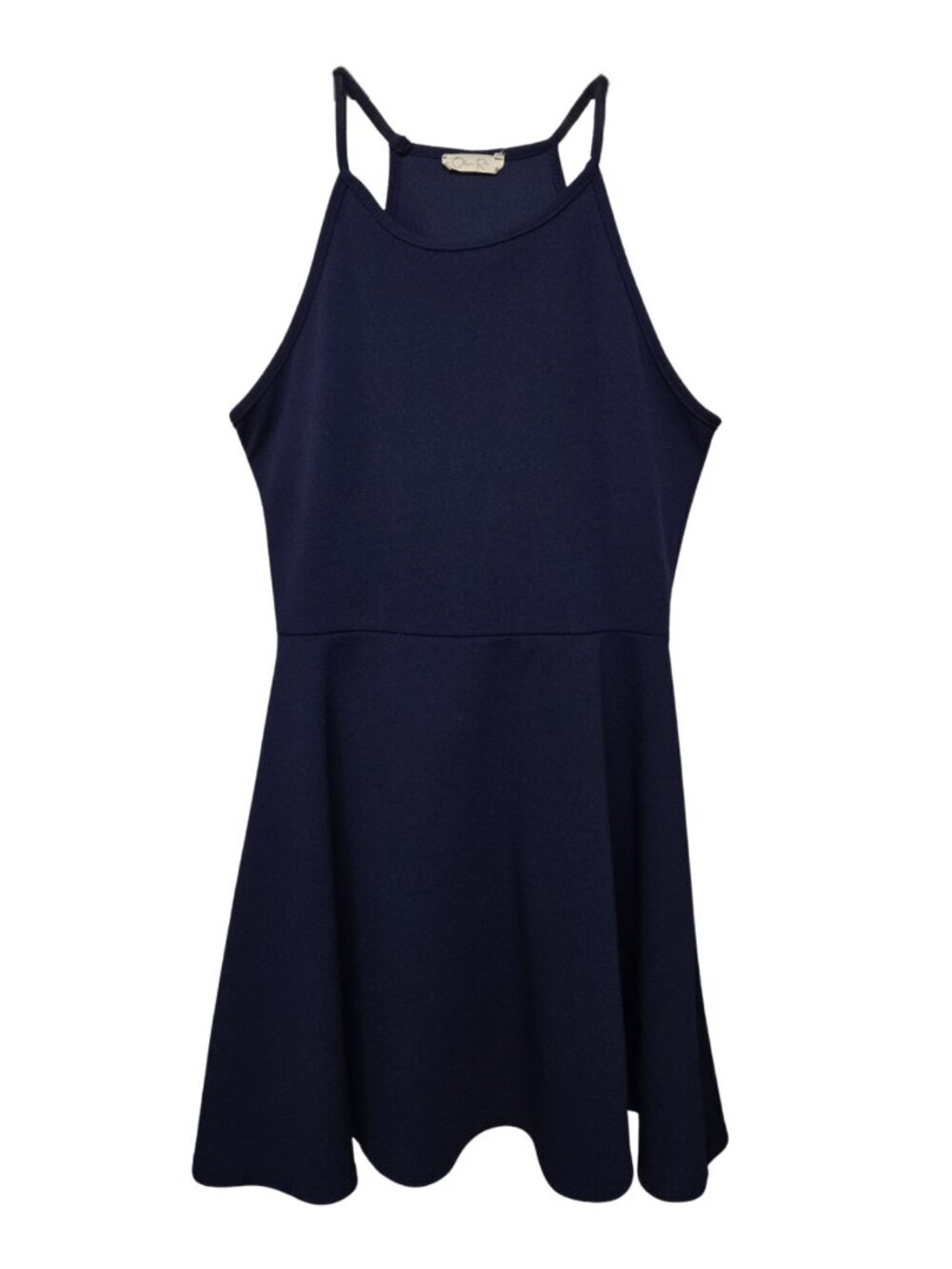 Olivia Rae Y2K Fit and Flare Y2K Skater Dress Blue Stretch Size L Sporty Chic